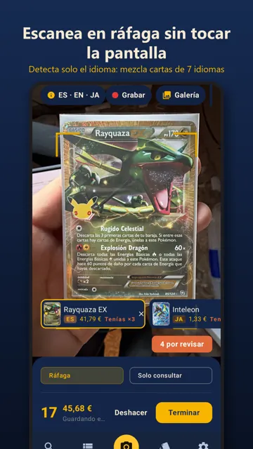 Escáner de cartas Pokémon gratis