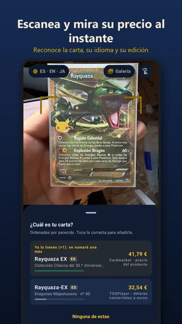 Escáner de cartas Pokémon gratis