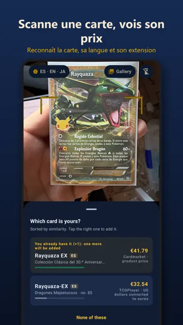 Scanner de cartes Pokémon gratuit